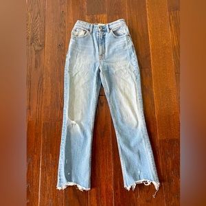 Abercrombie & Fitch Ultra High Rise Kick Flare Jeans | size 24 | light blue